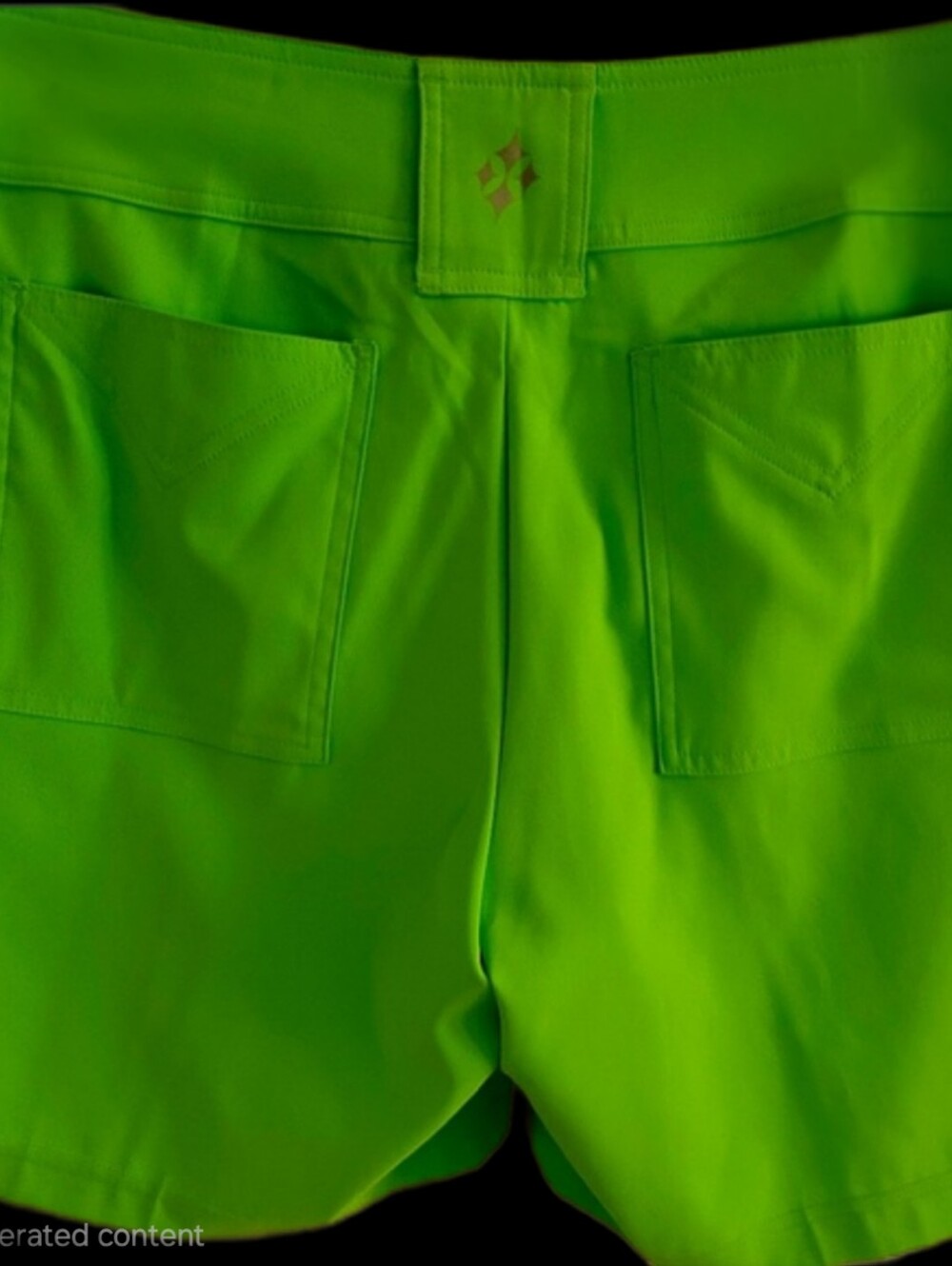 Jofit Belted Neon Lime Green shorts. 7" inseam. Size 12. EUC! - Picture 2 of 3